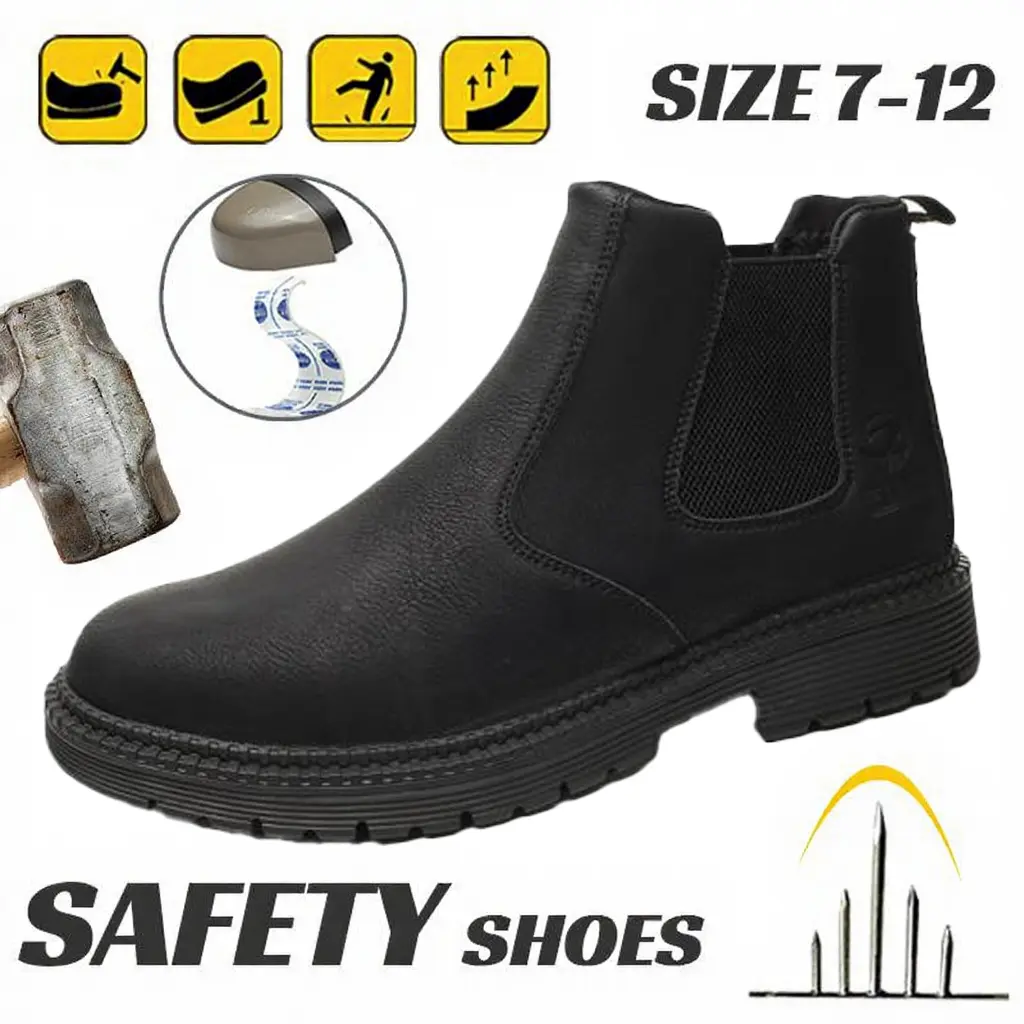 Women's Safety Work Boots, Waterproof and Puncture-Resistant Lace-Up Ankle Boots with Impact Protection for the Jobsite, Waterproof Shoes
