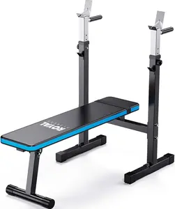 Royal Fitness Adjustable Weight Bench with Barbell Rack Folding, Weight Lifting