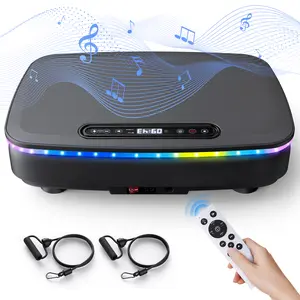 MERACH Vibration Plate Exercise Machine with Bluetooth & Light Machine Whole Body Workout Vibration Platform for Fitness