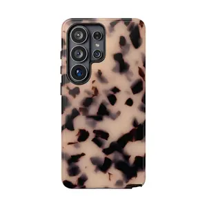 BLONDE TORTOISE Phone Case Chic Neutral Tortoiseshell Print Tough Case for iPhone Samsung Google Pixel Polycarbonate TPU Impact Resistant Glossy Finish