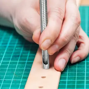 4Pcs Leather Punching Knife 2.5mm-4mm Round Hollow Hole Punching Kit, Leather Processing Tools Leather Craft Punching Kit, for Leather Strap Belt Canvas Paper Plastic Round Hollow Hole Punching Kit