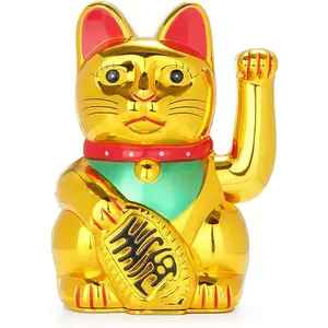 Maneki Neko, Lucky Fortune ,  Lucky  with Waving Arm   Operated( Cover Included)