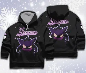 Gengar Hoodie Japanese Anime Poke Gift for Fan AH0010