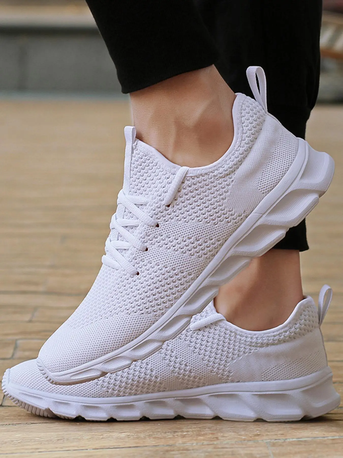 Men's Minimalist Solid Lace up Lightweight Running Shoes, Boy's Walking Shoes, Summer Comfortable Running Trainers, Footwear