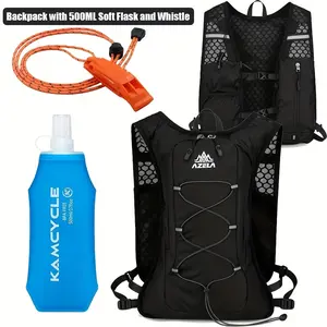 Running Vest Backpack with 500ML Soft Flask and Whistle, 5L Lightweight Adjustable Hydration Pack for Men & Women, Ideal for Marathon, Running, Hiking