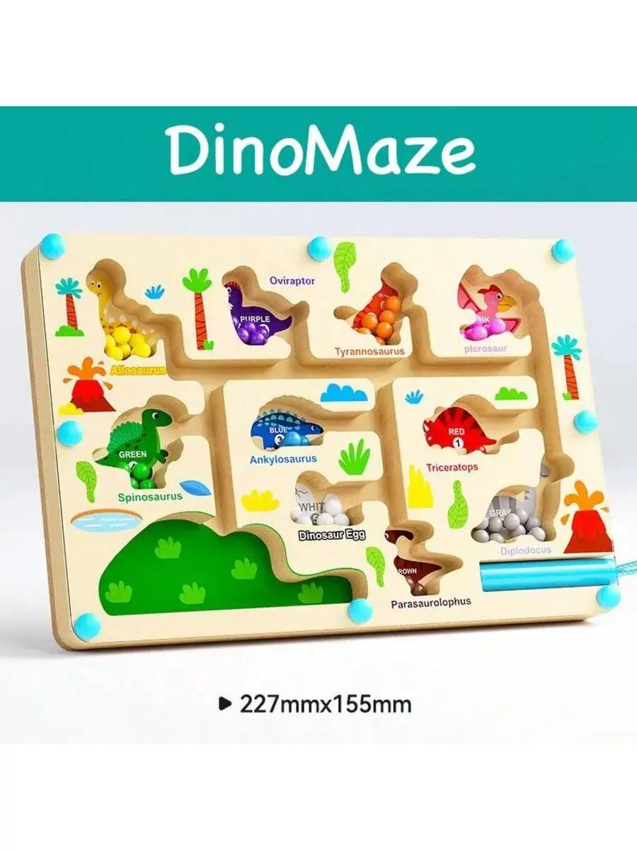 Wooden Handmade Magnetic Color & Number Maze Puzzle, Montessori Fine Motor Skills Toy for 3+ Year Olds, Magnet Board Counting & Color Sorting Toddler Activity, Educational Gift for Kids, Wooden Handmade Puzzle