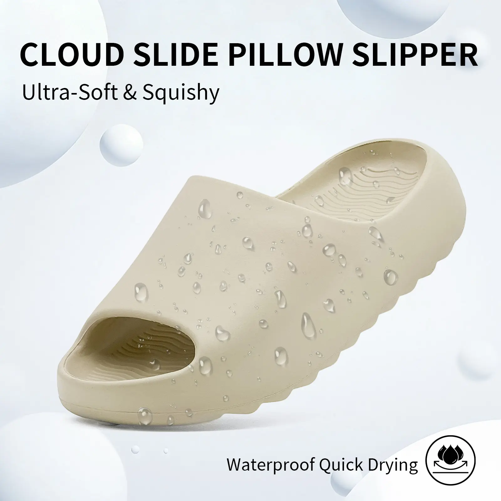 Rosyclo Cloud Slides for Women Men | Ultra Soft Home Pillow Slippers, Non-Slip Waterproof Shower Sandals