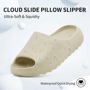 rosyclo Cloud Slides for Women Men - Ultra Soft Thick Sole Pillow Slippers, Non-Slip Lightweight Foam Slippers, Waterproof House Shoes for Shower & Beach