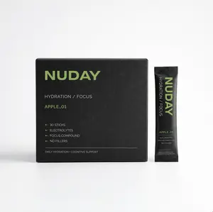 NUDAY Hydration + Focus Electrolyte Mix with Nootropics - 1,300mg+ Electrolytes, L-Theanine, L-Tyrosine, Sugar-Free, Vegan & 100% Natural. The Smarter Daily Hydration.
