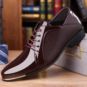 Business Casual Lace-up Men's Shoes - Classic office shoes, durable and non-slip sole, comfortable work shoes, black rubber sole