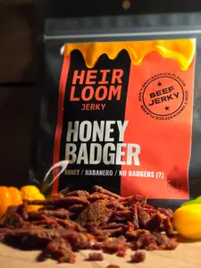 Honey Badger: Gourmet Honey Habanero Brisket Beef Jerky Dried Meat Protein Snack