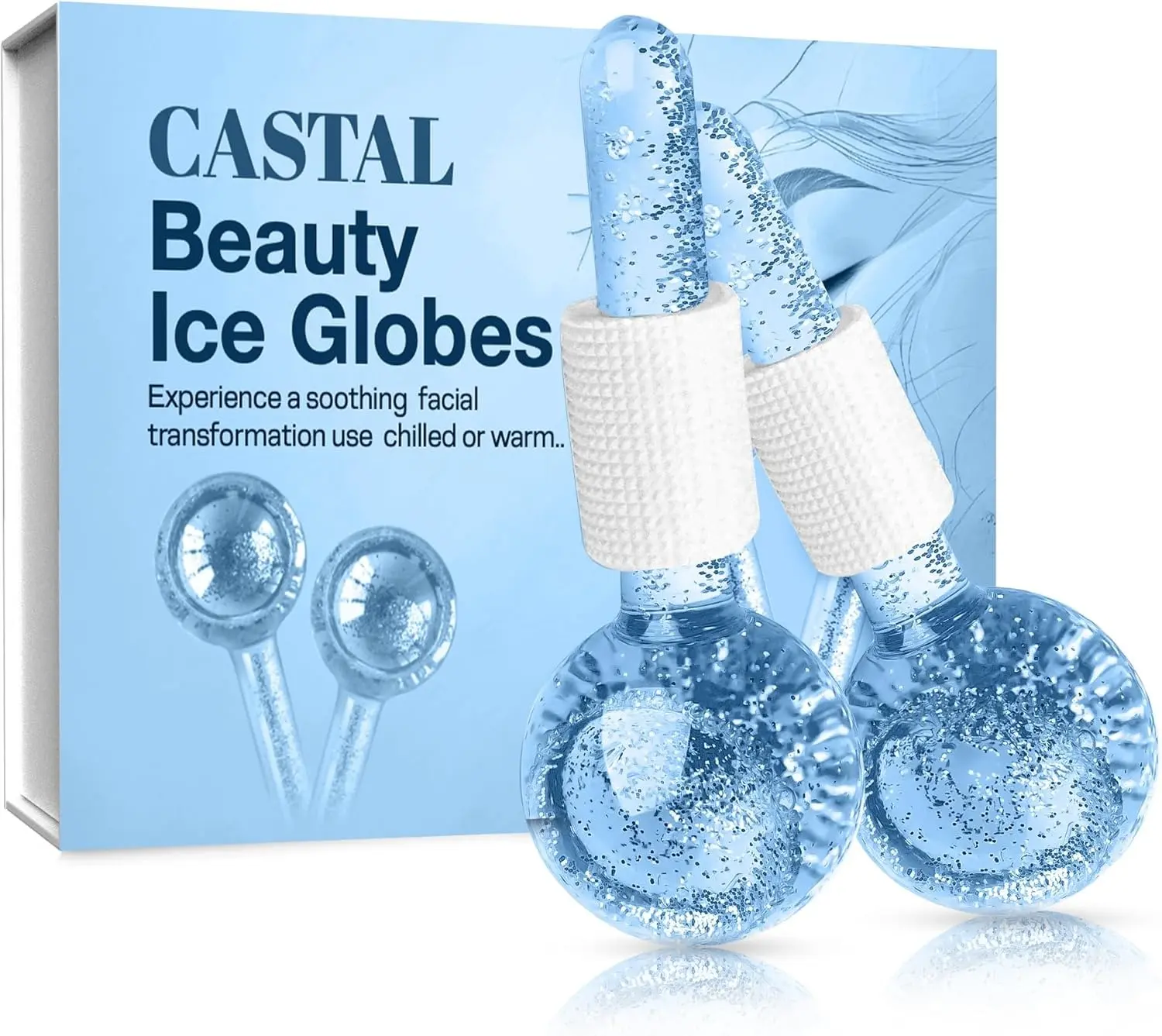 Ice Globes for Face 2Pcs – Enhancing Daily Beauty with Ice Globes for Facials, Perfect Facial Ice Globes for Puffiness & Wrinkles of Face, Neck & Eyes