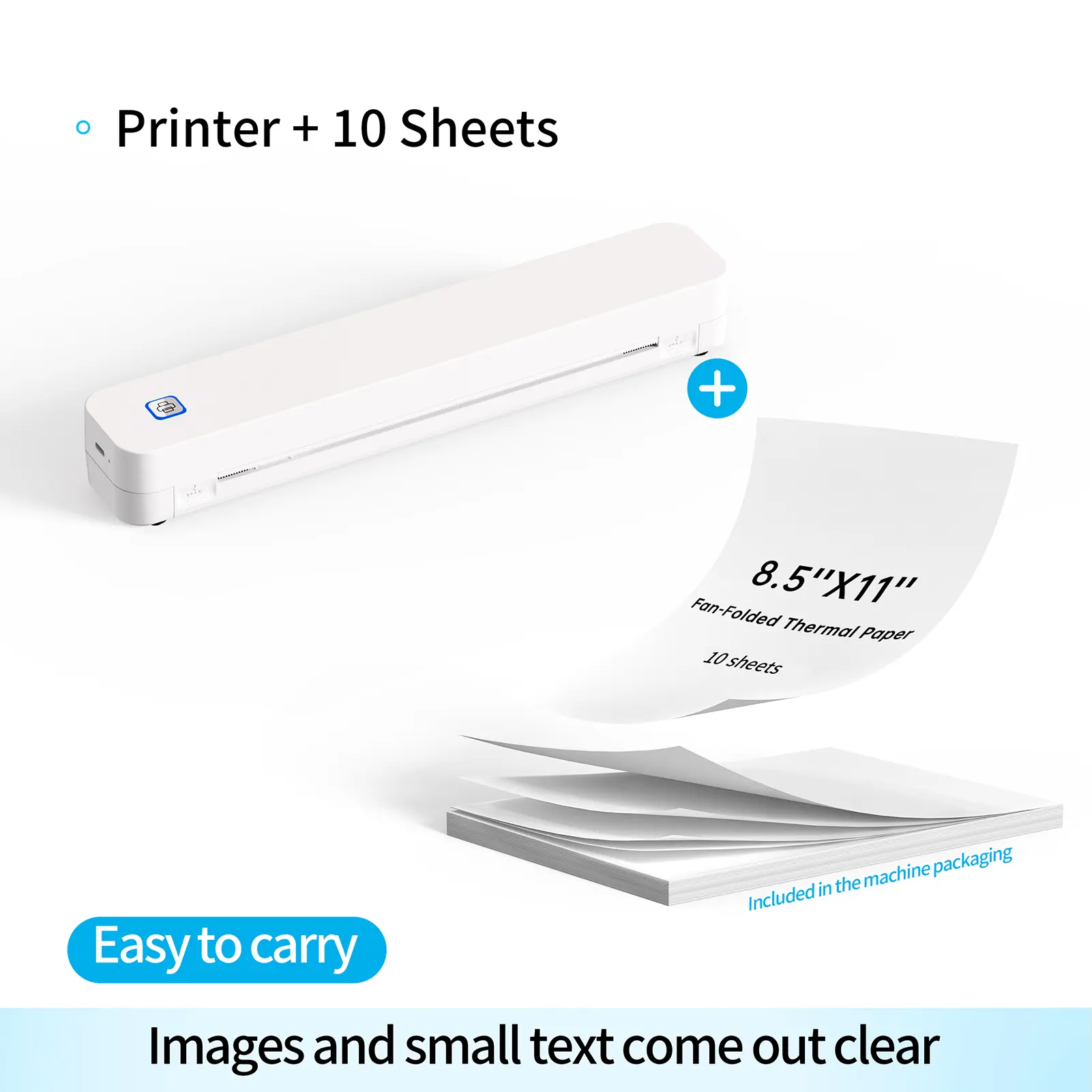White Printer + 10 Sheets