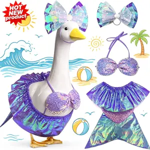 Summer Outfit for 23'' Porch Goose Statue Mermaid Costume Bikini and Swim Decor