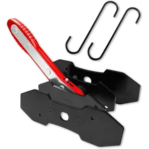 Brake Caliper Compression Tool, Caliper Piston Compressor Tool with Brake Pad Spreader – Includes 2 Large Press Plates & 2 Brake Caliper Hangers for Automotive Disc Brake Repair,Red