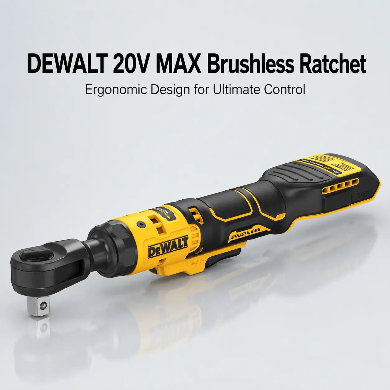 DEWALT DCF512 20V  Cordless Brushless 1/2 in Ratchet Wrench Bare Tool for DIY Home Garage Automotive Repair Maintenance Compact Head LED Light Quick Access Fastening Tool Compatible with 20V Max System power tool set,project equipment