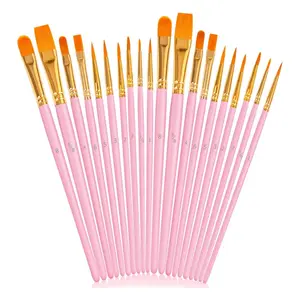 Multi-tip Artist Paint Brush Set, 20pcs/set Professional Paint Brush Set, Watercolor Paint Brushes, Art Supplies for Acrylic Painting, Oil Painting, Watercolor Painting