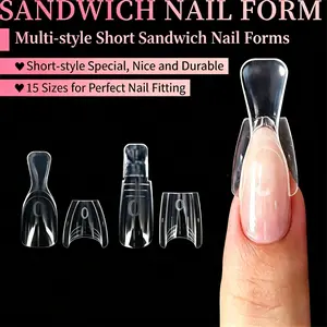 240 pieces per box Short Sandwich Duck Beak Nail Mould Free Construction Shaping Nail Shop Special Tools No Paper Holder Light Therapy Crystal Nail Mould