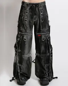 Tripp NYC Zip-Off X-Strap Black Ink Denim Unisex Pant