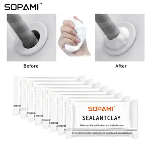 Sealant Clay 20pcs Patented Sticky Self Adhesive Pipe Sealant Mud for Air Conditioning Hole Blocking Anti Insect Windproof Quick Dry Adhesive