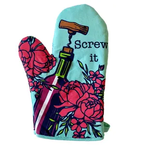 Screw It Oven Mitt Funny Vino Wine Lover Gift for Mom Kitchen Glove Funny Graphic Kitchenware Bakeware Funny Wine  Novelty Cookware Multi