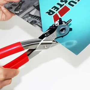 Leather Hole Punch Tool, 6 Sizes Smooth Hole Puncher for Belts, Watch Bands, Dog Collars, Saddle, Fabric, DIY Crafts, Handheld Tool, Efficient, Durable