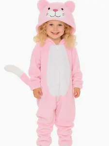 Kids  Cat Onesie Pajamas Soft Flannel Cozy Animal Sleepwear
