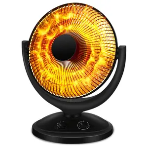 Space Heater, Portable Heater Electric Ceramic Small Heater Indoor Use Oscillating Radiant Dish Heater Overheat Protection Quiet with Adjustable Tilt for Home or Office, 800W Black