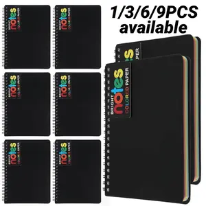 1/3/6/9-Pack Simple Rainbow Spiral Notebooks Set, 100 Lined Pages, Colored Paper, 360-Degree Foldable, Portable Diary, Perfect for Notes & Sketches For Spring gift