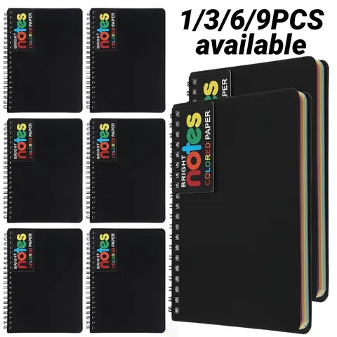 1/3/6/9-Pack Rainbow Spiral Notebooks, Stationery Supplies, 100 Lined Pages, Colored Paper, 360-Degree Foldable, Portable Lined Journal, Perfect Spring Gift, Notebook For School