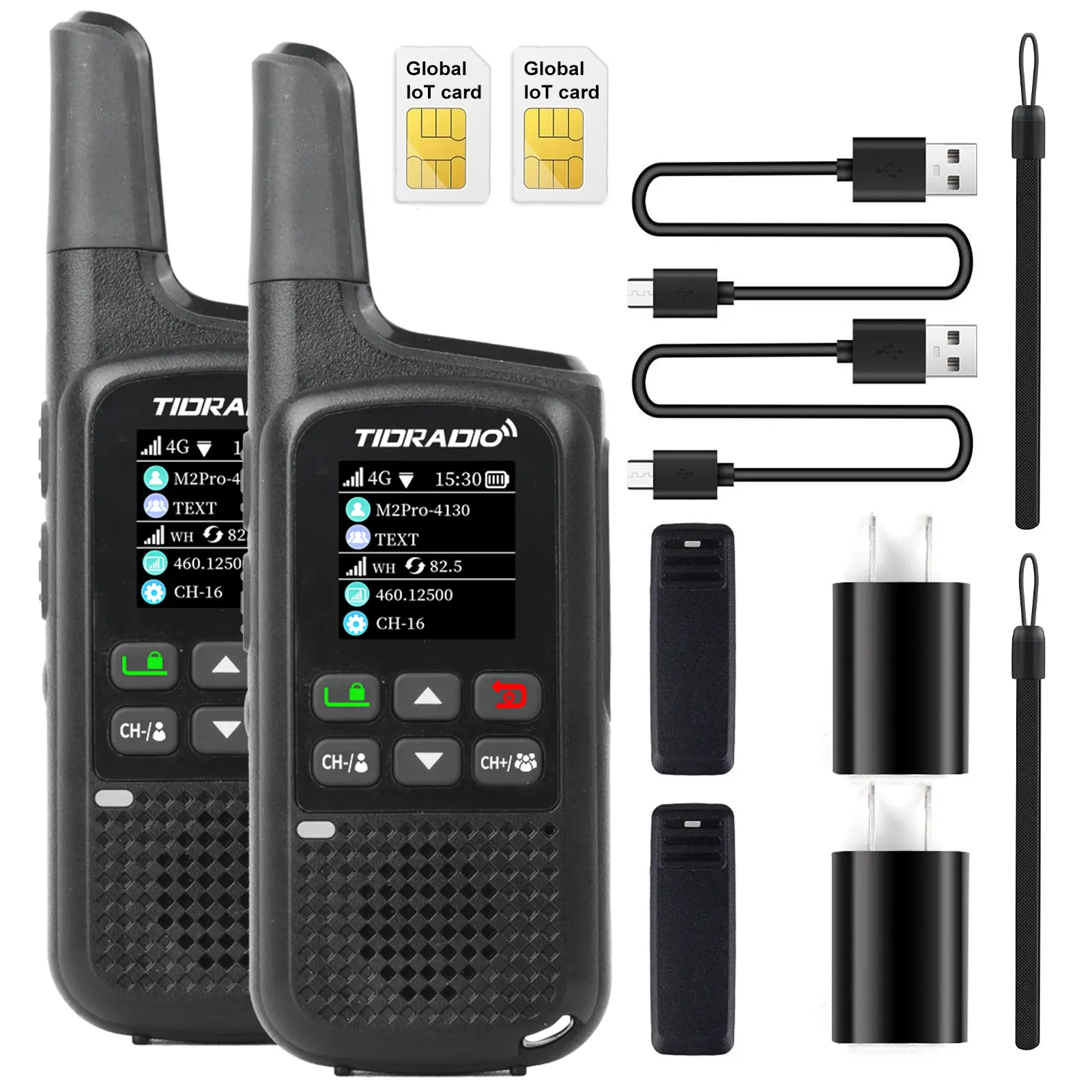TIDRADIO TD-M2 PRO Hybrid Walkie Talkie: 4G PoC & FRS Dual-Mode Handheld Radio, Global Range Communication with SIM Card, Dual PTT & Standby, Bluetooth Programming Via Odmaster App for Emergency & Business, Portable Walkie Talkies