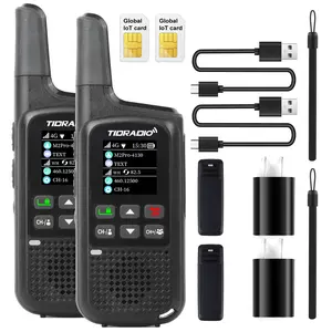 TIDRADIO TD-M2 PRO Hybrid Walkie Talkie: 4G PoC & FRS Dual-Mode Handheld Radio, Global Range Communication with SIM Card, Dual PTT & Standby, Bluetooth Programming Via Odmaster App for Emergency & Business