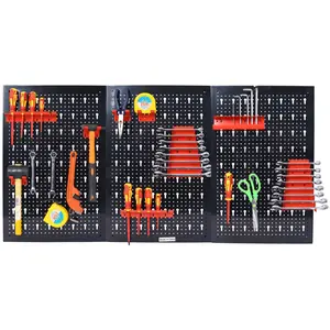 Heavy Duty Pegboard Wall Storage - No-Drill Installation Garage Organizer for Tools, Adjustable Peg Board Hooks Kit for Workshop/Craft Room/Kitchen, Space Saving Home Accessories