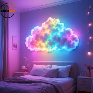 Viral Spread 3D RGB Cloud Light, Adjustable RGB Lighting, Music Sync Color Changing, Perfect Birthday Party and Game Room Atmosphere, LED Decorative Lamp