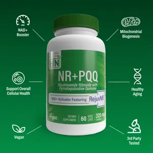 Health Thru Nutrition NR+PQQ for Energy & Anti-Aging 300mg NR + 20mg PQQ NAD+ Booster Vegan 60 Caps Antioxidant Supplement