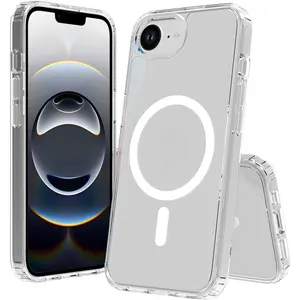 Transparent Acrylic Magnetic Phone Case for iPhone 17/16/15/14 Plus/13/12/11/X/XS/XSMAX, Magnetic for iPhone 16E (SE4) Case,Military Grade Drop Tested,Shockproof Anti-Scratch Clear Thin Slim Phone Cases Clear Magnetic for iphone 17 Pro max Perfect Gift