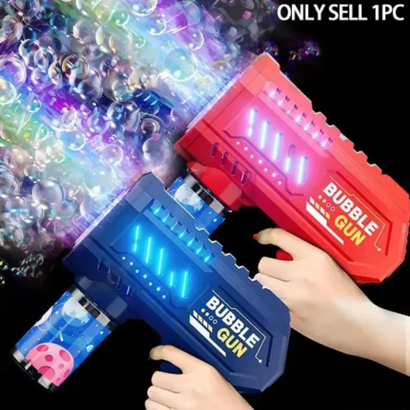 Electric Bubble Machine, Automatic Bubble Gun, Handheld Gatling Bubble Gun, Light Version, Kids Toy, Includes 50ML Bubble Solution, Party Bubble Machine, Bubble Blasters
