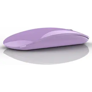 F-MUW06  M18 Bluetooth Mouse, USB C Rechargeable Wireless Mouse, Triple Mode (Dual Bluetooth+USB) Computer Silent Mice Portable with USB Receiver and Type C Adapter for Laptop/MacBook/iPad/PC - Purple