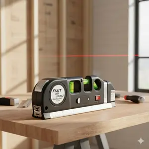 Professional Laser Level & Tape Measure, Laser Leveler Tool, High Precision Self-Leveling Alignment Tool for Tile Installation, Portable Distance Measurer, Laser Line Marker for Home Renovation, Laser Level with Metric/Imperial Scale