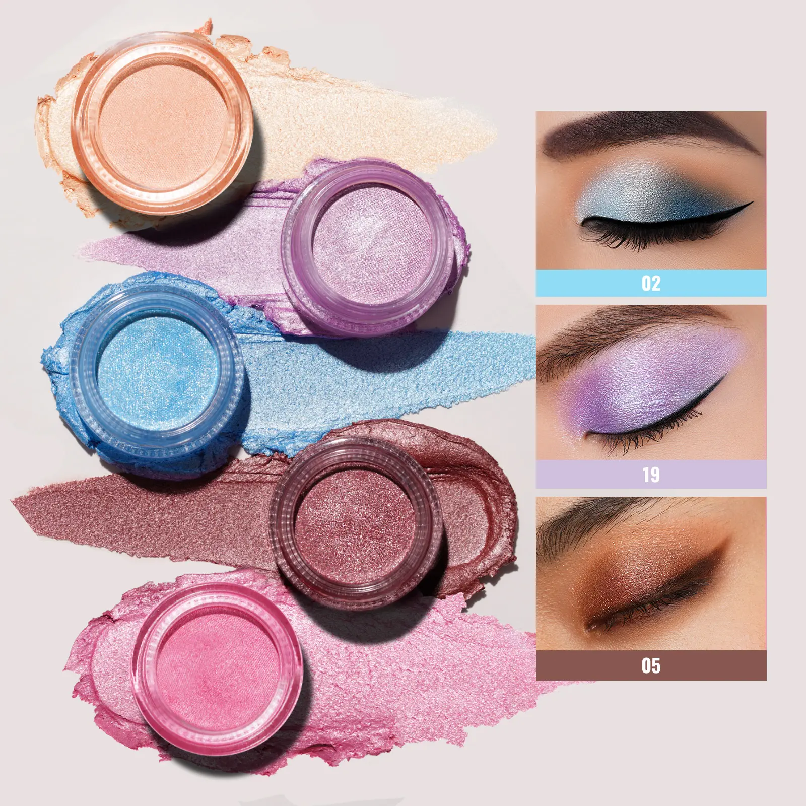 OULAC Cream Eyeshadow & Highlighter - Large Capacity, Highly Pigmented & Long-Lasting, Moisturizing Formula, Waterproof Makeup Smooth, Christmas Gifts for Women Glitter Cosmetic