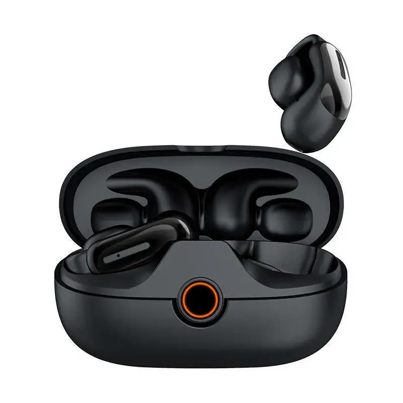 Open-ear Earbuds Wireless Bluetooth 5.3 Earphone Clip-on Headphone Noise Cancelling Mic, Clear Call, 4-8H Playtime, Stereo Bass Audio, Waterproof, Comfortable Fit for Running Gym
