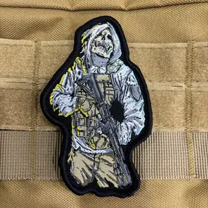Tactical Skull Patch, Tactical Style Personality Badge, Includes Hook and Loop, Fabric Magic Tape Emblem, Custom Outdoor Backpack Arm Patch