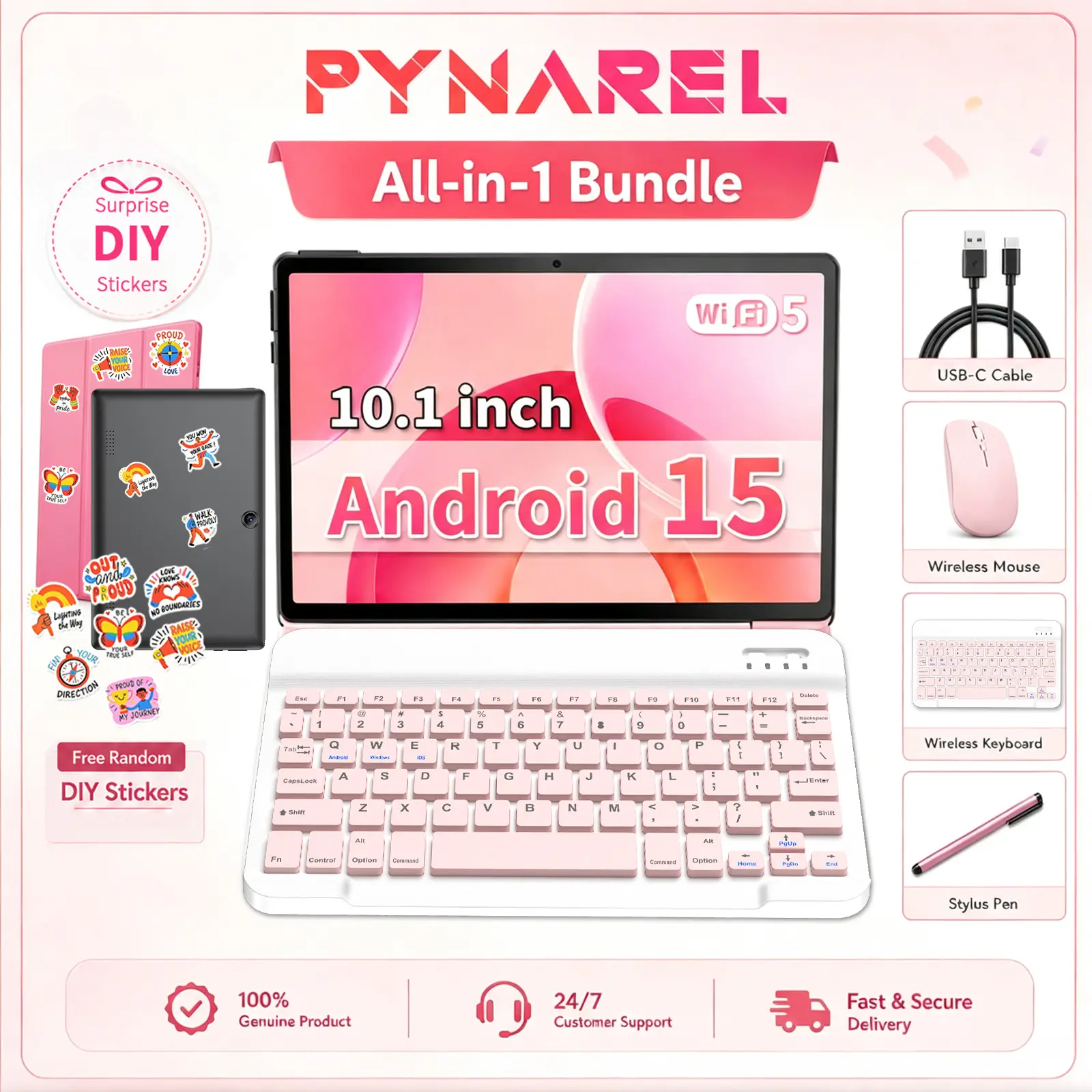 【TikTokShopBackToSchool】2026 Android 15 Tablet package-All in 1, Gift Bundle with Keyboard, Mouse, Stylus & Case, for family entertainment, Easy Setup for Family, Portable for Travel & Outdoor Fun summerwins, Streaming & Campus Life, Back to school Deals