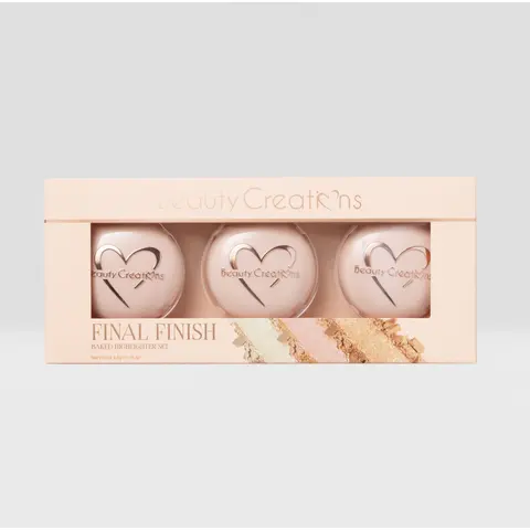 Beauty Creations Final Finish Baked Highlighter Set - Flawless Luminous Cosmetic, Glowy Shimmer Pressed Powder Palette for Brightening Glowup, Adult Makeup for Radiant Complexion