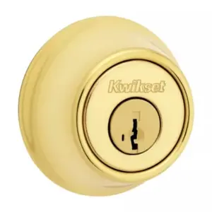 Kwikset 96600-747 Smartkey Single Cylinder Cove Entry Lockset, Polished Brass