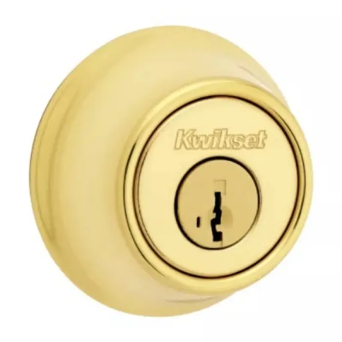 Kwikset 96600-747 SmartKey Single Cylinder Cove Entry Lockset - Polished Brass, Easy Rekeying Door Hardware for Home Entry