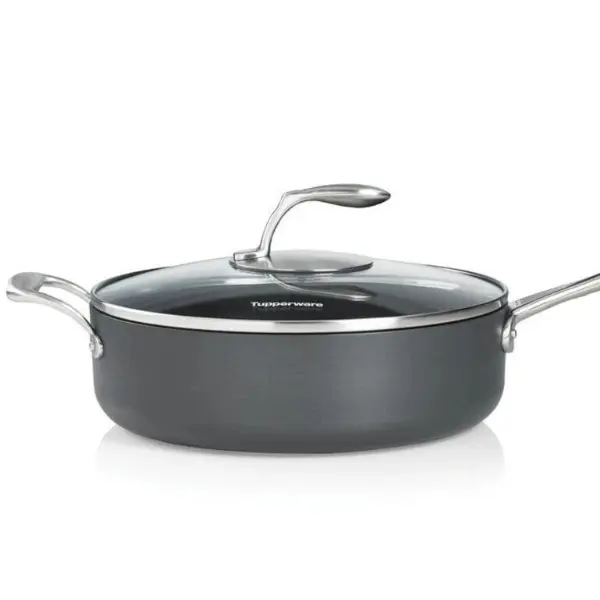 Tupperware Chef Series II Sauteuse Pan with Glass Cover 3.2 qt Non
