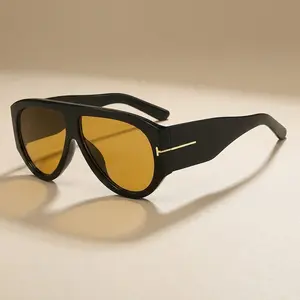 Retro Oversized Aviator Sunglasses for Women Men 70s Style UV400 Protection Luxury Thick Frame Fashion Shades#SummerVibes