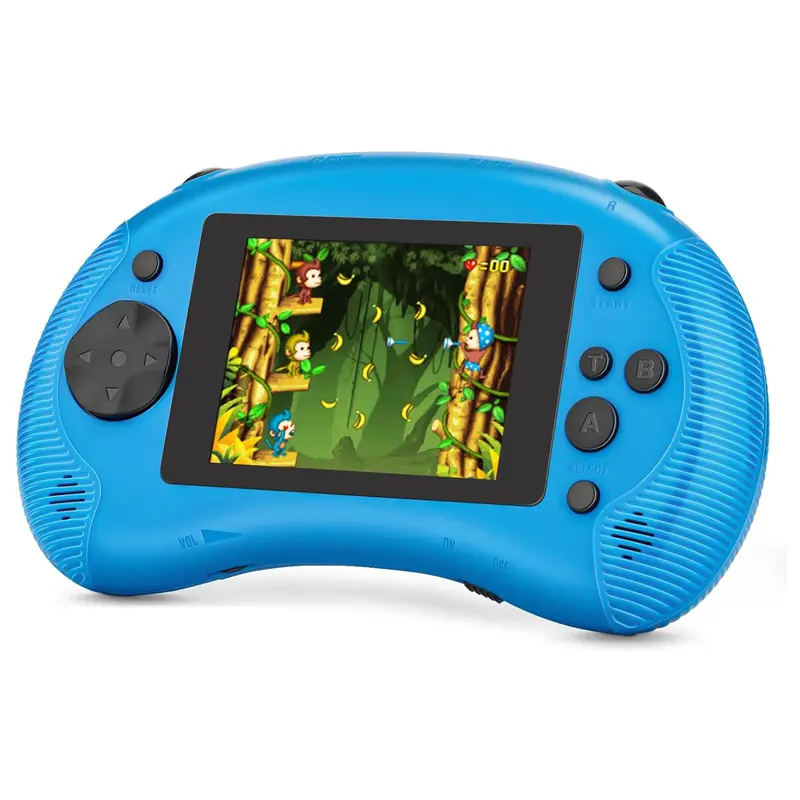198 Video GAMES Retro Game Console for Kids & Adults 3.2’’ Handheld Player TV Output Rechargeable Battery Best Gift Idea for Kids Blue Screen Safe Design