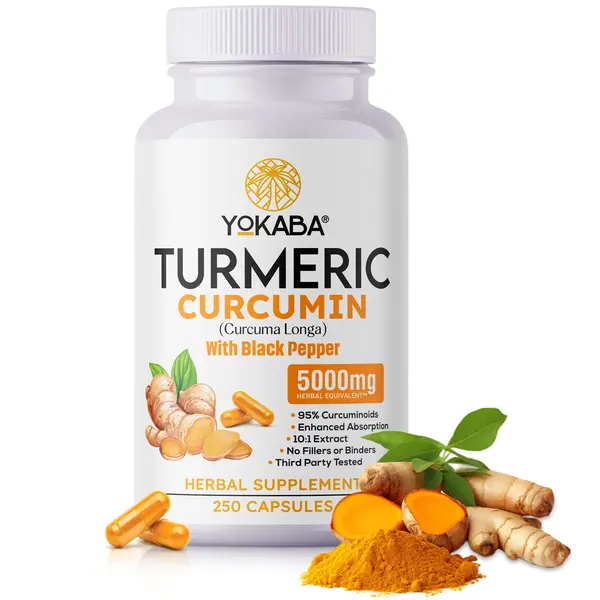 250 Capsules Turmeric Curcumin 5000mg Herbal Extract with BioPerine